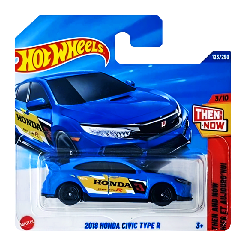 Машинка Базовая Hot Wheels 2018 Honda Civic Type R Then and Now 1:64 JBB77 Blue - Retromagaz