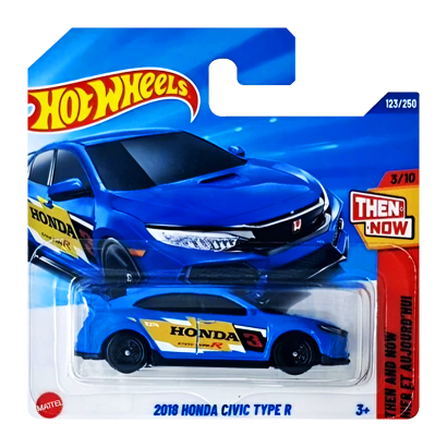 Машинка Базовая Hot Wheels 2018 Honda Civic Type R Then and Now 1:64 JBB77 Blue - Retromagaz