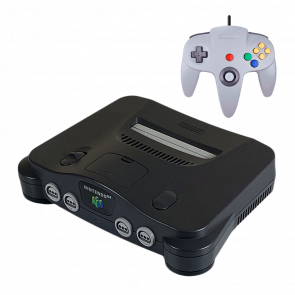 Набір Консоль Nintendo N64 FAT Europe Charcoal Grey Б/У + Геймпад Дротовий RMC Grey 1.7m Новий - Retromagaz