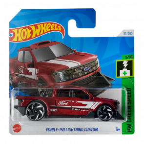 Машинка Базова Hot Wheels Ford F-150 Lightning Custom Green Speed 1:64 HTB82 Dark Red