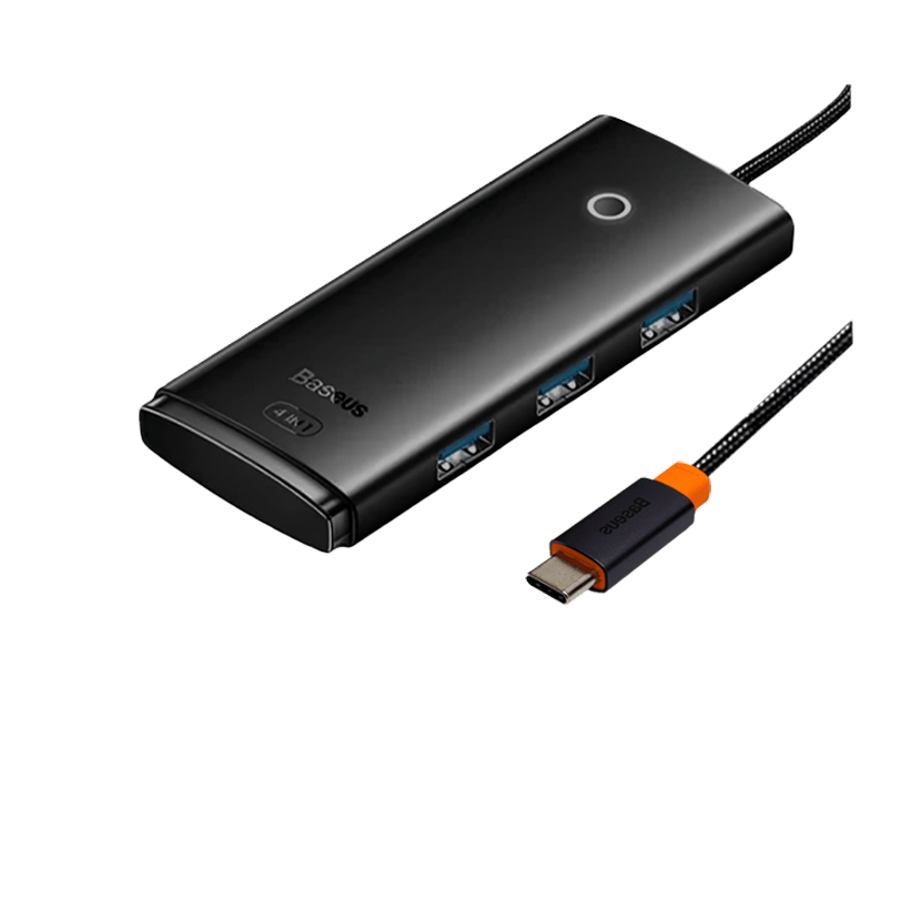 Адаптер Baseus USB-Хаб Lite Series USB Type-C - USB 3.0 4шт Black 1m - Retromagaz