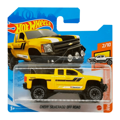 Машинка Базовая Hot Wheels Chevy Silverado Off Road Hot Trucks 1:64 GTC06 Yellow - Retromagaz