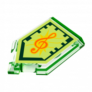 Плитка Lego Модифицированная Декоративная Pentagonal Nexo Power Shield Pattern Tone of Power 2 x 3 22385pb070 6172163 Trans-Bright Green 4шт Б/У - Retromagaz