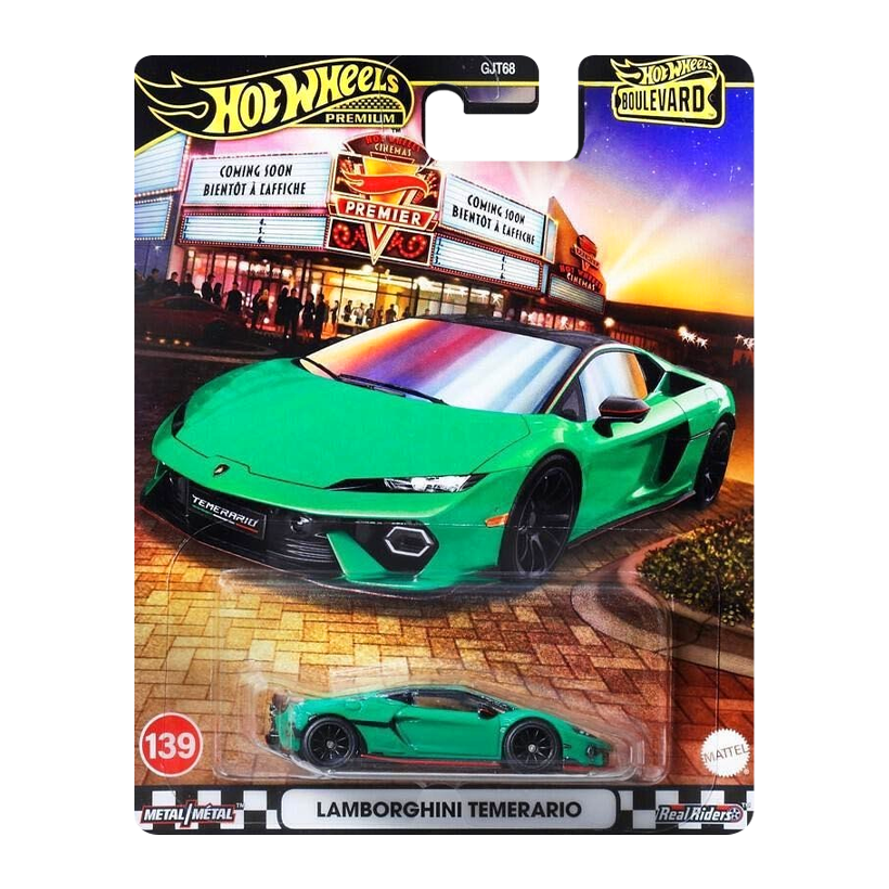 Машинка Premium Hot Wheels Lamborghini Temerario Boulevard 1:64 JBL09 Green - Retromagaz