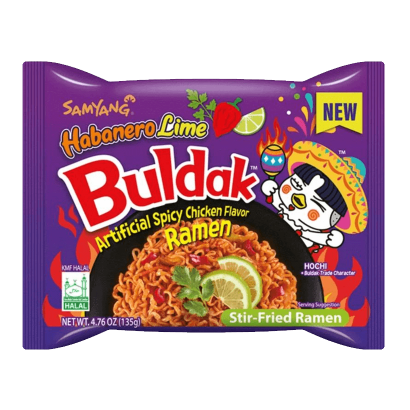 Локшина Samyang Buldak Artificial Spicy Chicken Flavor Ramen Habanero Lime Гостра 135g - Retromagaz