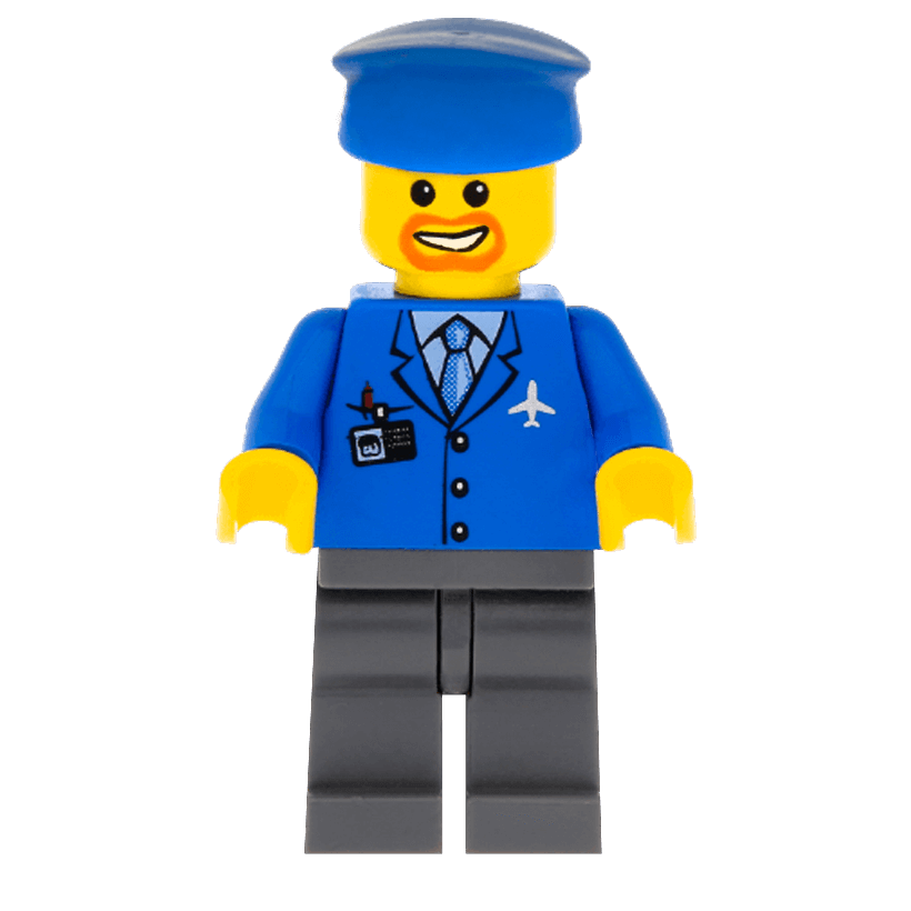 Фигурка Lego Airport 973pb0098 Blue 3 Button Jacket & Tie City air038 Б/У - Retromagaz