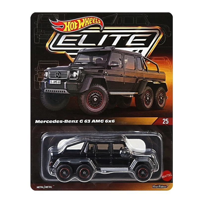 Машинка Premium Hot Wheels Mercedes-Benz G 63 AMG 6×6 Elite 64 1:64 JCP45 Black - Retromagaz