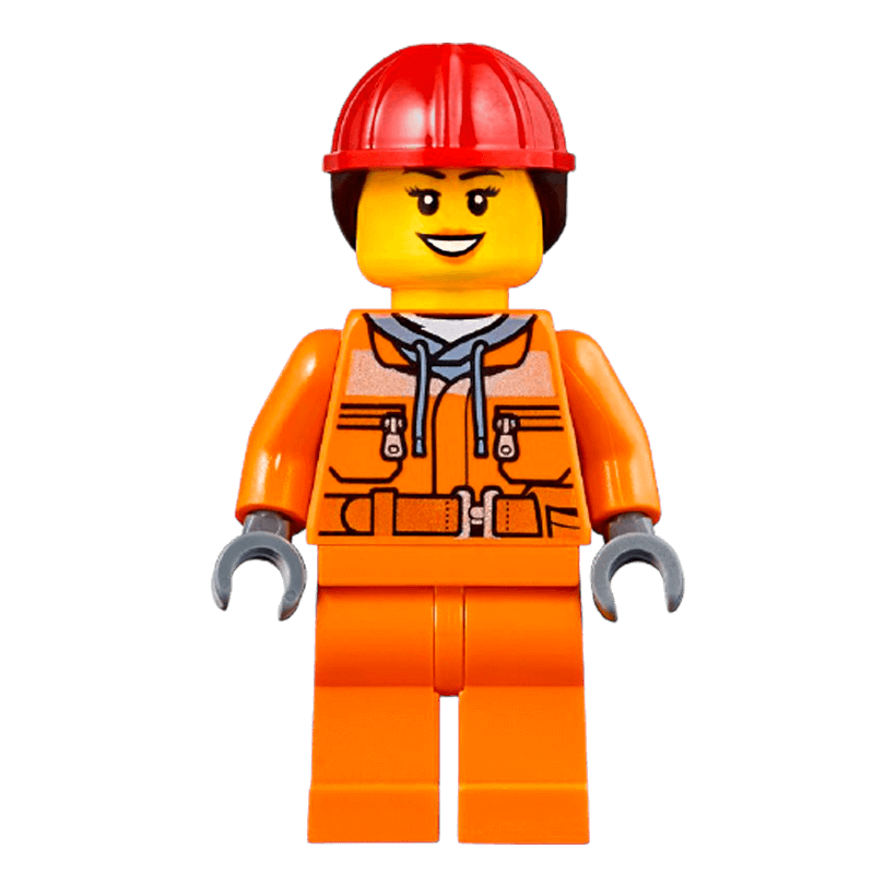 Фигурка Lego Construction 973pb1895 Worker Red Helmet with Long Hair City cty0528 Б/У - Retromagaz