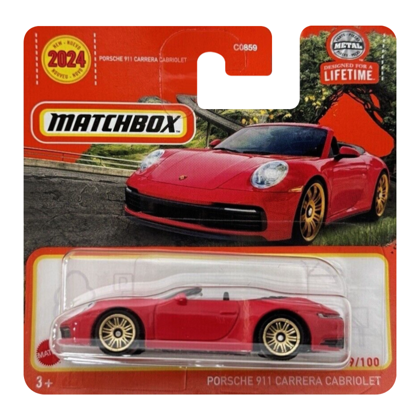 Машинка Большой Город Matchbox Porsche Porsche 911 Carrera Cabriolet Highway 1:64 HVN24 Red - Retromagaz