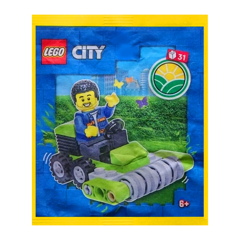 Конструктор Lego Фігурка Farmer with Lawn Mower Paper Bag City 952303 cty1574 Новий - Retromagaz