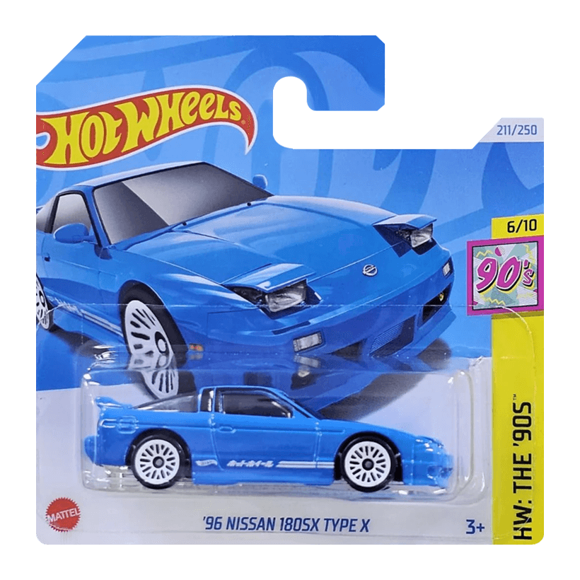Машинка Базова Hot Wheels '96 Nissan 180SX Type X The `90S 1:64 HTB08 Blue - Retromagaz