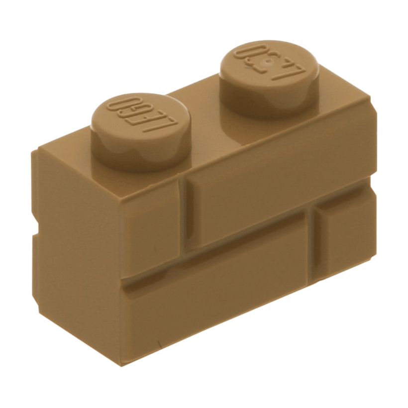 Кубик 10шт Lego Модифікована with Masonry Profile 1 x 2 98283 4646577 Dark Tan Б/У - Retromagaz