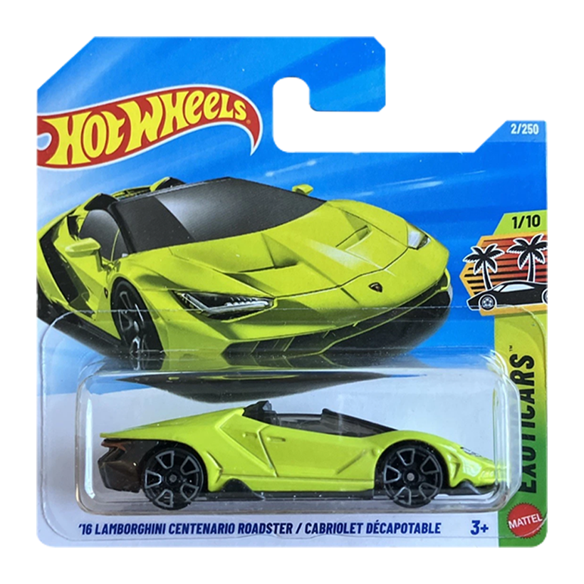Машинка Базова Hot Wheels '16 Lamborghini Centenario Roadster Exotics 1:64 JJK74 Green - Retromagaz