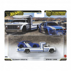Машинка Premium 2шт Hot Wheels Volkswagen Corrado VR6 та Retro Rig Team Transport 1:64 JHX95 Blue - Retromagaz
