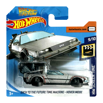 Машинка Базовая Hot Wheels DeLorean DMC-12 Back to the Future Time Machine - Hover Mode Screen Time 1:64 FYC50 Silver - Retromagaz