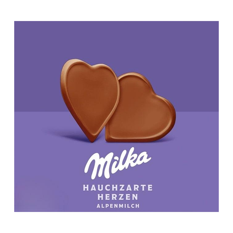 Шоколад Milka Hearts Hauchzarte Herzen 130g - Retromagaz