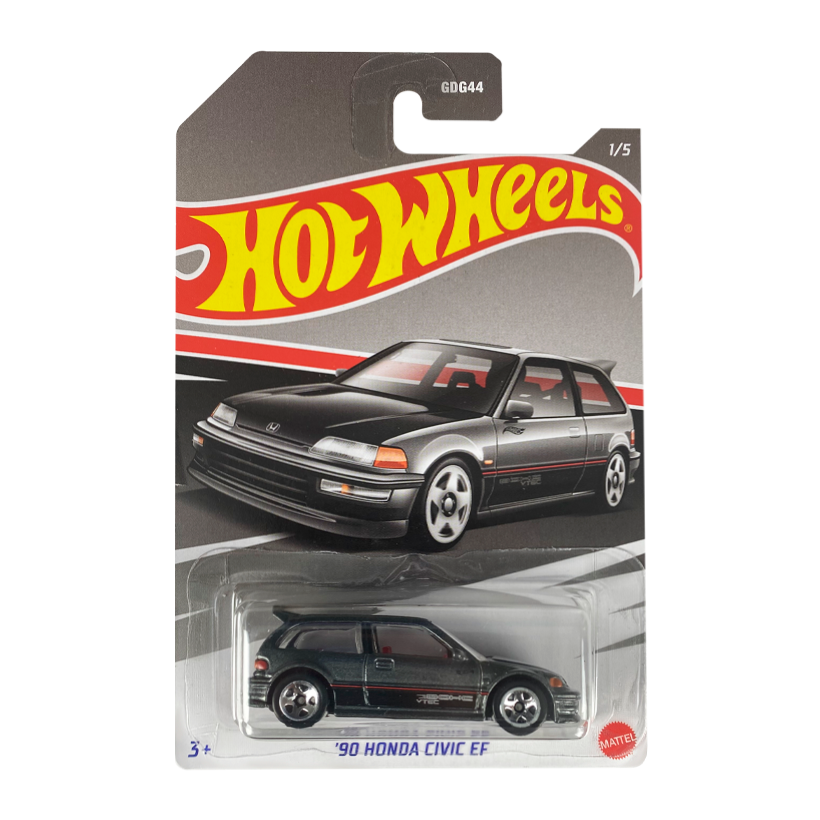 Тематична Машинка Hot Wheels '90 Honda Civic EF Honda 1:64 HDH17 Grey - Retromagaz