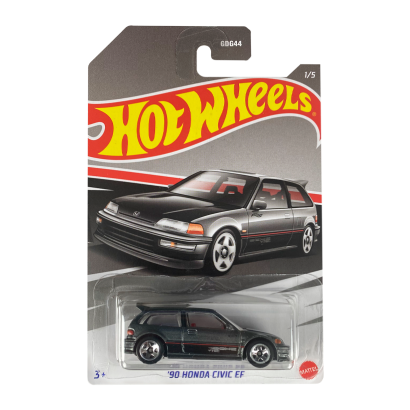 Тематична Машинка Hot Wheels '90 Honda Civic EF Honda 1:64 HDH17 Grey - Retromagaz