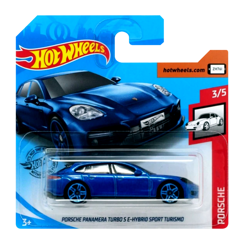 Машинка Базова Hot Wheels Porsche Porsche Panamera Turbo S E-Hybrid Sport Turismo Porsche 1:64 GHF19 Metallic Blue - Retromagaz