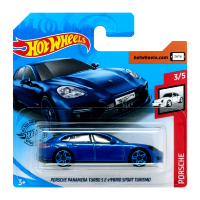 Машинка Базова Hot Wheels Porsche Panamera Turbo S E-Hybrid Sport Turismo Porsche 1:64 GHF19 Metallic Blue - Retromagaz