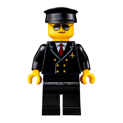 Фігурка Lego City Airport 973pb0109 Red Tie and 6 Buttons Black and Silver Sunglasses air055 Б/У Нормальний - Retromagaz