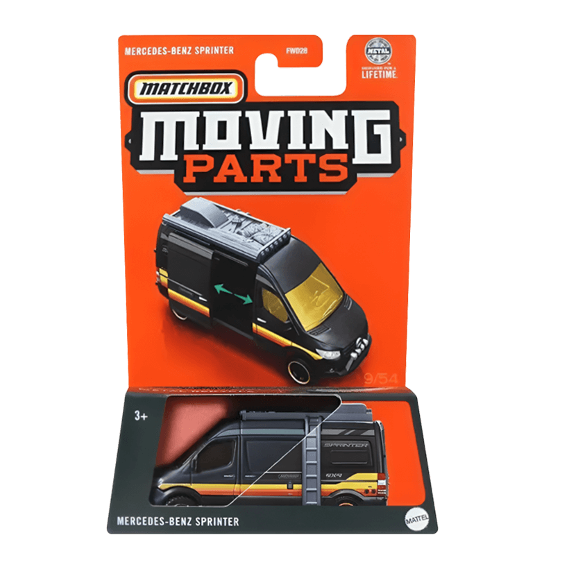 Тематична Машинка Matchbox Mercedes-Benz Sprinter Moving Parts 1:64 FWD28/HVM94 Black - Retromagaz