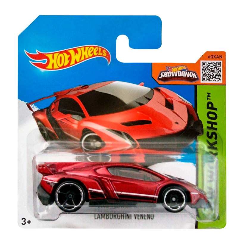 Машинка Базовая Hot Wheels Lamborghini Veneno Workshop 1:64 CFH84 Dark Red - Retromagaz