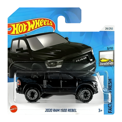 Машинка Базова Hot Wheels 2020 Ram 1500 Rebel Factory Fresh 1:64 HTD63 Black - Retromagaz