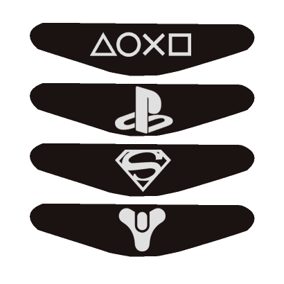 Наклейка RMC PlayStation 4 На Світлову Панель PS Icons + PlayStation + Superman + Destiny Black Новый - Retromagaz