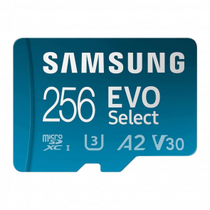 Карта Памяти Samsung EVOSelect UHS-I U3 V30 A2 + SD adapter microSDXC 256GB (MB-ME256KA) Blue Новый - Retromagaz