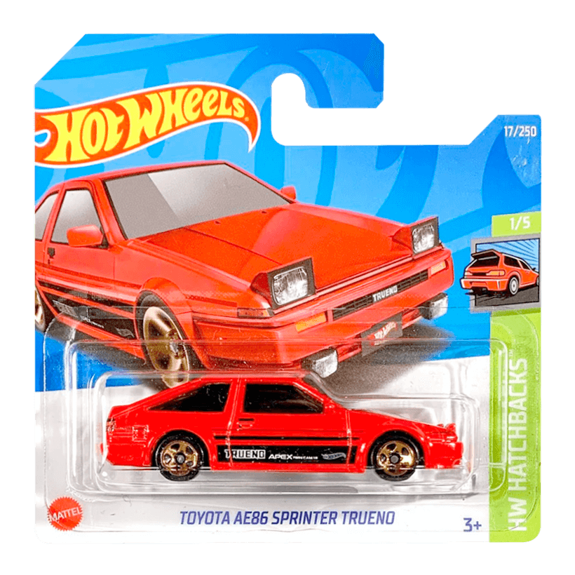 Машинка Базовая Hot Wheels Toyota AE86 Sprinter Trueno Hatchbacks 1:64 HCW77 Red - Retromagaz