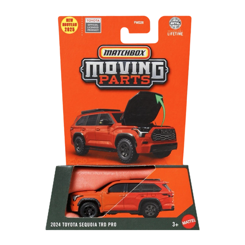 Тематична Машинка Matchbox 2024 Toyota Sequoia TRD PRO Moving Parts 1:64 JGV33 Orange - Retromagaz