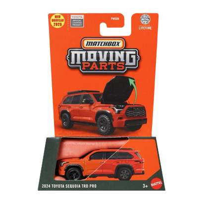 Тематическая Машинка Matchbox 2024 Toyota Sequoia TRD PRO Moving Parts 1:64 JGV33 Orange Тематическая Машинка Matchbox 2024 Toyota Sequoia TRD PRO Moving Parts 1:64 JGV33 Orange - Retromagaz