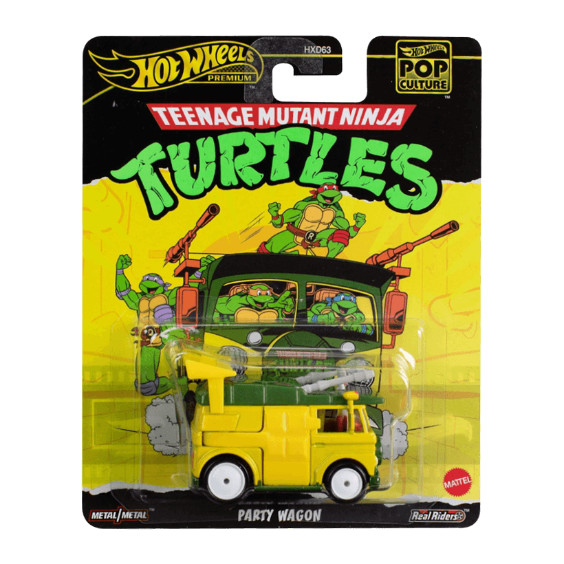 Машинка Premium Hot Wheels Teenage Mutant Ninja Turtles Party Wagon Pop Culture 1:64 HXF04 Yellow - Retromagaz