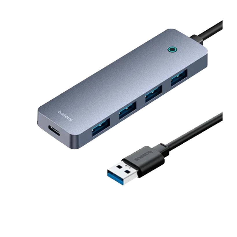 Адаптер Baseus UltraJoy Series 4-Port  HUB Lite USB - USB 3.0 4шт + Type-C Black 0.5m - Retromagaz