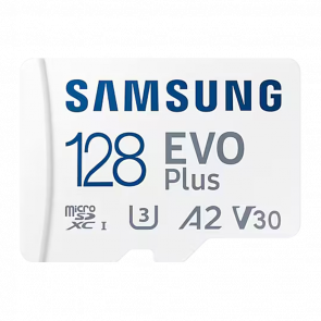 Карта Памяти Samsung Evo Plus UHS-I U3 V30 A2 + SD Adapter 128GB - Retromagaz