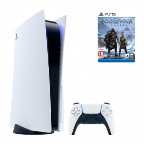 Набір Консоль Sony PlayStation 5 Blu-ray 825GB (9424390) White Новий + Гра God of War: Ragnarok Standart Російська Озвучка Digital Code