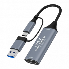 Карта Відеозахоплення RMC Зовнішня HDMI 1.4 - USB3.0 + USB Type-C Grey 0.25m - Retromagaz