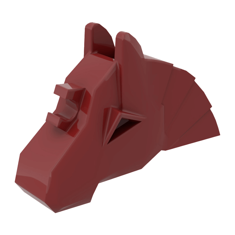 Для Животных Lego Horse Battle Helmet Angular Castle 48492 4223101 Dark Red Б/У - Retromagaz