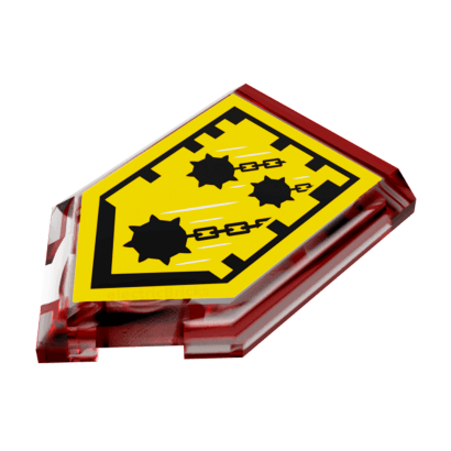Плитка Lego Pentagonal Nexo Power Shield Pattern Mace Rain Модифікована Декоративна 2 x 3 22385pb010 6133259 Trans-Red 4шт Б/У - Retromagaz