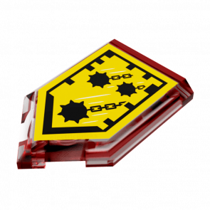 Плитка Lego Pentagonal Nexo Power Shield Pattern Mace Rain Модифікована Декоративна 2 x 3 22385pb010 6133259 Trans-Red 4шт Б/У