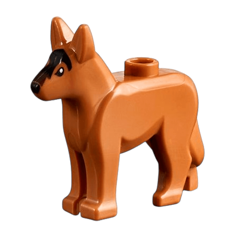 Фігурка Lego Animals Земля Dog Alsatian German Shepherd with Black Eyes Dark Brown Muzzle Pattern 92586pb01 1 4614195 Medium Nougat 2шт Б/У Нормальний - Retromagaz