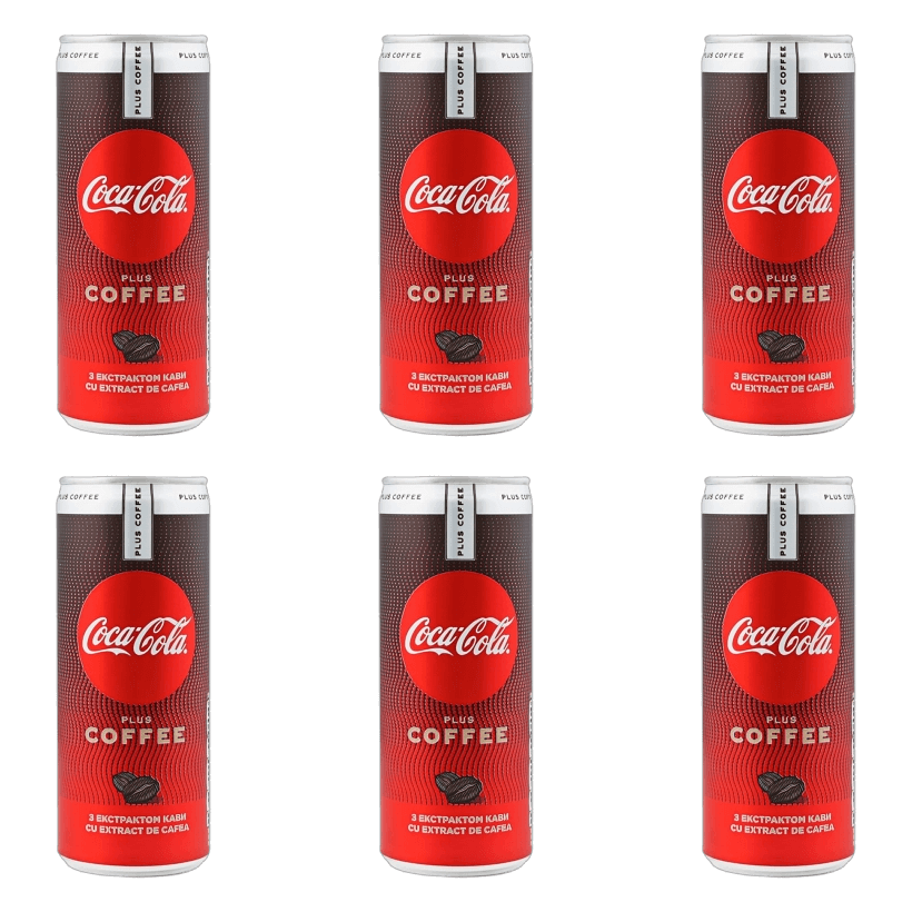 Набор Напиток Coca-Cola 6шт Plus Coffe 250ml - Retromagaz