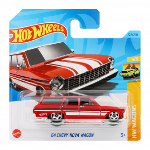 Машинка Базова Hot Wheels '64 Chevy Nova Wagon Wagons 1:64 HKH70 Red