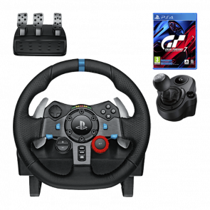 Набор Руль Logitech PlayStation 4 G29 Black Новый  + Рычаг Переключения Передач 5 Xbox Driving Force Shifter + Игра Sony Gran Turismo 7 Русская Озвучка