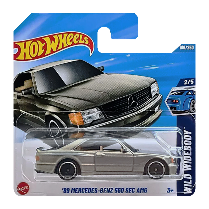 Машинка Базовая Hot Wheels '89 Mercedes-Benz 560 SEC AMG Wild Widebody 1:64 JBB11 Grey - Retromagaz