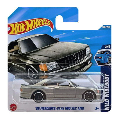 Машинка Базова Hot Wheels '89 Mercedes-Benz 560 SEC AMG Wild Widebody 1:64 JBB11 Grey - Retromagaz