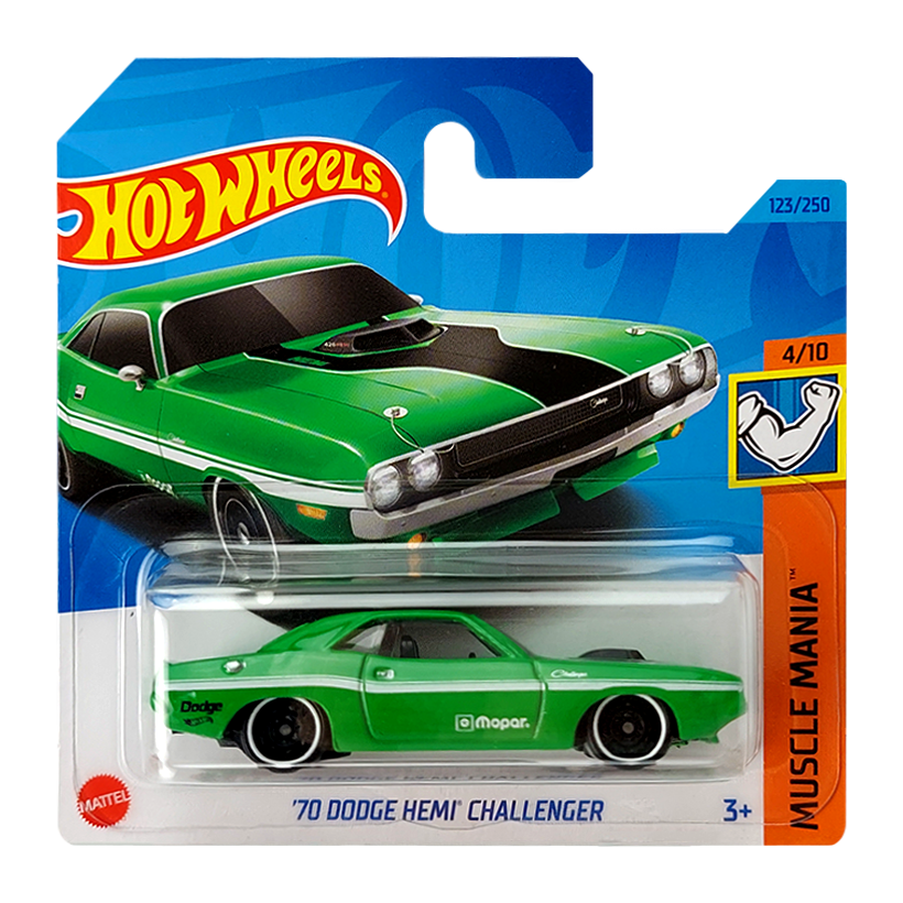 Машинка Базовая Hot Wheels '70 Dodge Hemi Challenger Muscle Mania 1:64 HKJ55 Green - Retromagaz