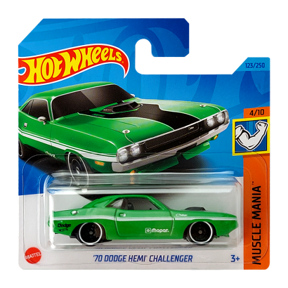Машинка Базовая Hot Wheels '70 Dodge Hemi Challenger Muscle Mania 1:64 HKJ55 Green - Retromagaz