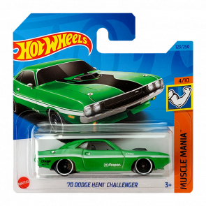 Машинка Базова Hot Wheels '70 Dodge Hemi Challenger Muscle Mania 1:64 HKJ55 Green